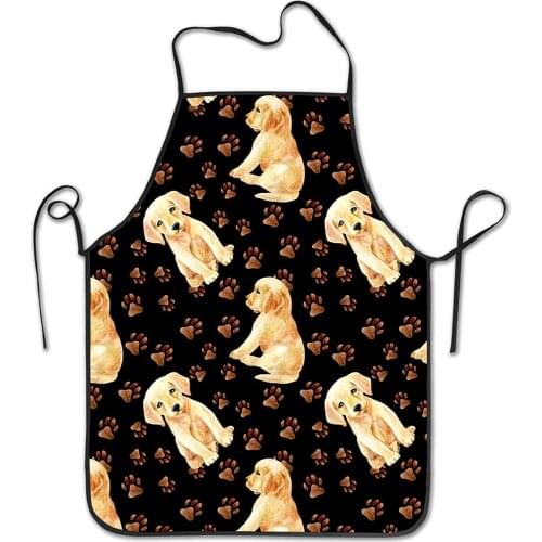 Labrador Retriever Puppy Cute Lab Paw Apron Theme Cooking Chef Work Shop Women Men Adult Painting BBQ Grilling Kitchen Party