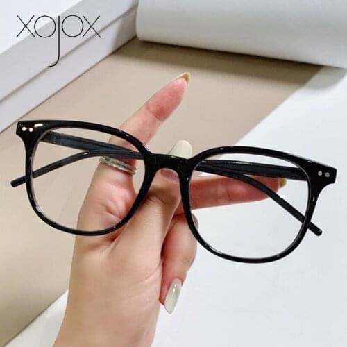 XojoX Fashion Round Womens Glasses Frame Men Blu-Ray Computer Spectacles Female Transparent Optical Lens Prescription Eyewear