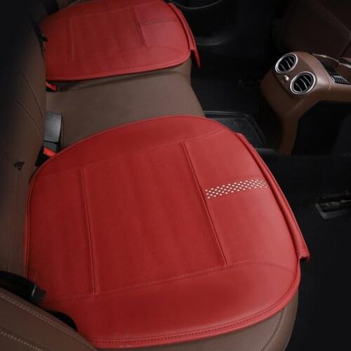 Car Seat Cushion Pad for Car Driver Seat Office Chair Home Use nappa Leather Seat Covers Automotive interior accessories (Red)