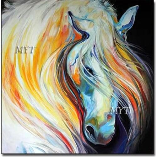Real Picture Modern Artist Hand Painted Abstract Horse Oil Painting On Canvas Wall Painting Wall Picture For Living Room Home