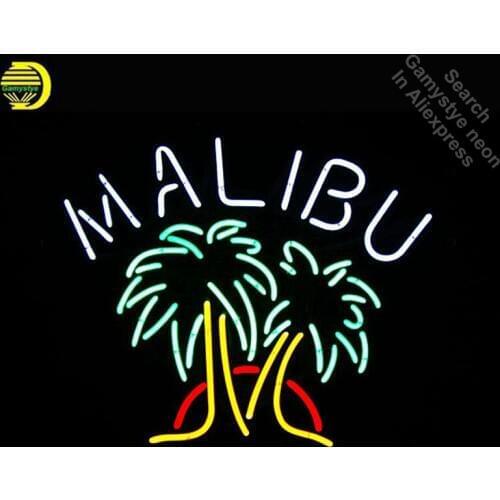Neon Sign for Malibu Rum Tree Neon Bulb sign handcraft Commercial neon signboard Beer Bar Pub Room neon light anuncio luminos