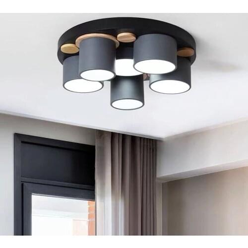 The new Macaron lamp Nordic modern creative LED ceiling lamp bedroom lamp living room ceiling lamp childrens room lamp