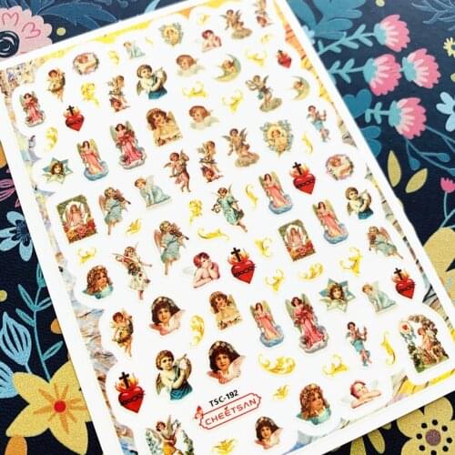 Newest TSC sereis TSC-192-193 angel Musha 3d nail art sticker nail decal stamping export japan designs rhinestones decorations