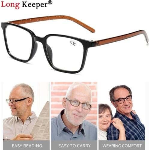 Reading Glasses Men Women High quality Square Frame Glasses Frames Male Presbyopic Eyeglasses +1.0+1.5+2.0+2.5+3.0+3.5+4