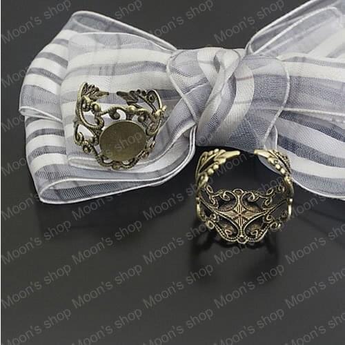 Wholesale 18mm Antique Bronze Copper ring with Inner 10mm Cameo settings Findings Accessories 10 pieces(JM3156)