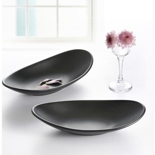 Oval black plate jewelry tray key tray dressing table decorative plate key tray food tray trays decorative