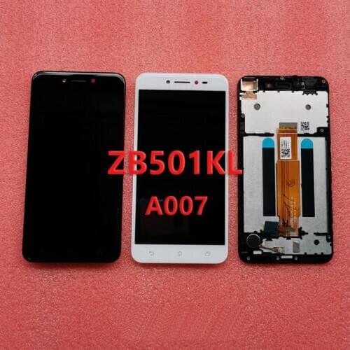 5.0" Full New Touch Screen Digitizer Vetro LCD Display + Frame For ASUS ZENFONE LIVE ZB501KL A007 NERO X00FD Touch Panel Black