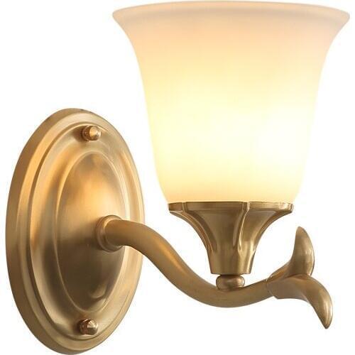 Copper Modern LED Wall Light Fixtures Fashion Glass Wandlampen Bedroom Lamp Beside Home Lighting Nordic Design Aplique Pared