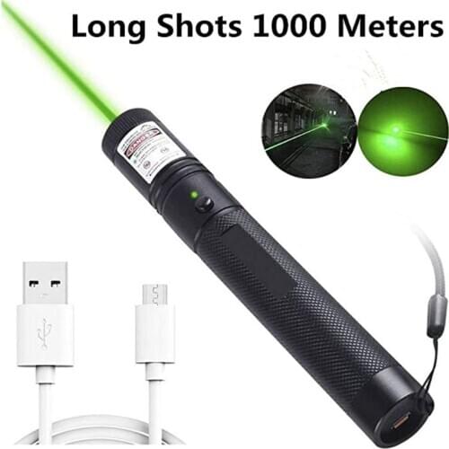 USB rechargeable green light pointer high power presentation projector pen hand-held flashlight suitable for camping cycling
