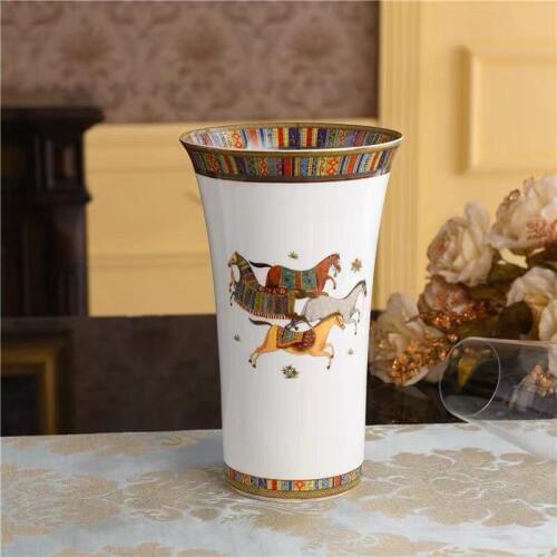 Bone China Horse Design Vase High Quality On-Glaze Ceramic Flower pot Office Home Decoration Vase Dry Flower Accessories Modern