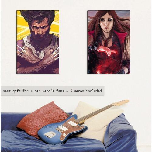 High Skills Artist Hand-painted High Quality Modern Cartoon Hero Oil Painting On Canvas Modern Canvas Super Hero Oil Painting