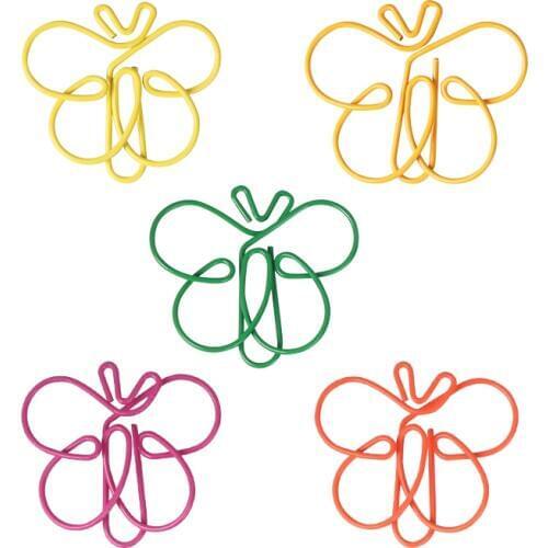 Butterfly Paper clips Cartoon Animal Lovely Colour Paper Needle 20 Clips Office Accessories Paper Clips Para Papel Paper Clip