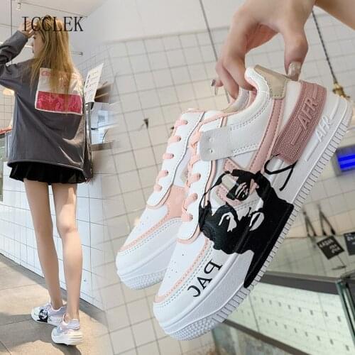2021 Flats Woman Sneakers Womens Shoes Ladies Casual Breathable Female Vulcanized Shoes Lace Up Woman Comfort Walking Shoes