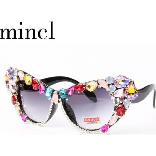 Cat Sunglasses Women Luxury Brand Glasses Metal Rhinestone Decoration Cat Sun Glasses Vintage Chic Party Eyewear Shades NX