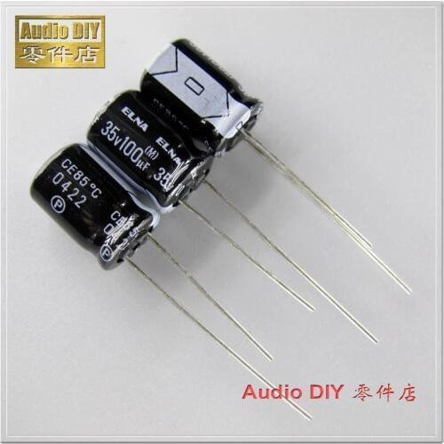 10PCS/50PCS ELNA RA2 Series 100uF 35V 35V100uF Audio Electrolytic Capacitor