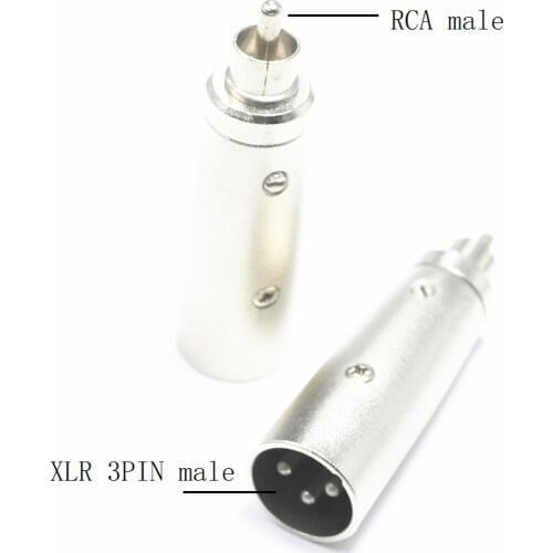 10pcs/Pack 3Pin XLR Male Plug To RCA Male Plug Audio Adapter Connector