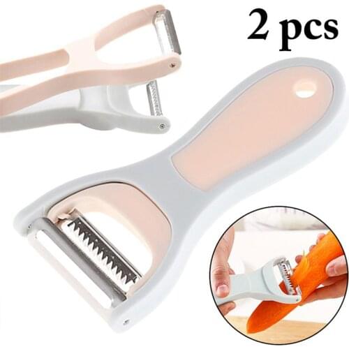 2PCS Vegetable Peeler Set Potato Slicer Cabbage Grater Fruit Peeler Fruit Carrot Cutter Home Kitchen Peeling Tool Random Color