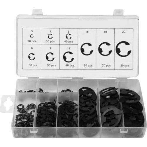 300pcs screw washer Metal E Type Retaining Ring Circle Tweezer Kit, Rotating Shaft, Pin Fixing