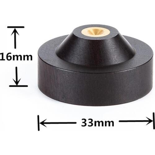 33mmx16mm Speaker Spike Isolation ebony Wood Stand Feet Base HIFI Isolator Wooden