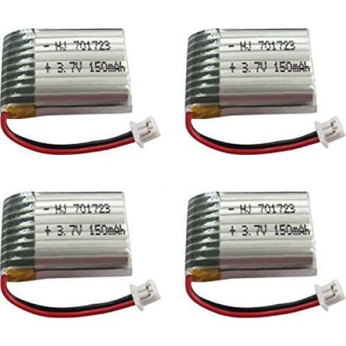 4PCS 3.7V 150mAh Li-po Battery Spare Parts for U839 H20 M67 YD927 RC Quadcopter