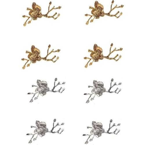 4Pcs High-Grade Gold Plum Napkin Ring, Hotel Ornaments in Continental