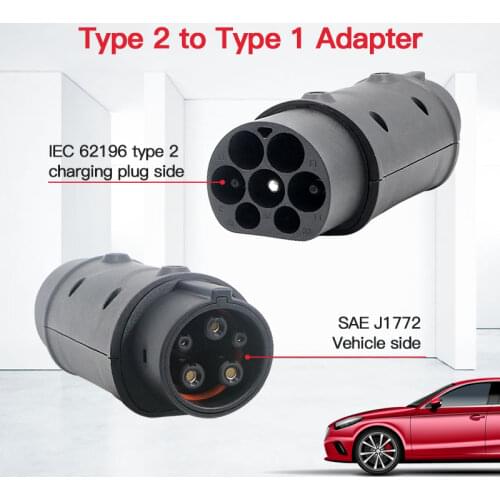 EVSE Adaptor type1 to Type 2 Electric Vehicle Car Type 1 to Tesla EV Adapter For Car Charging