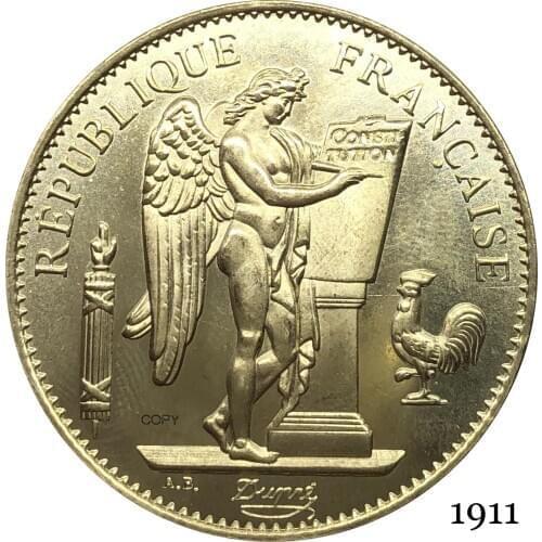 France Third Republic Francaise 1911 A 100 Francs Liberte EGALITE FRATERNITE Gold Coins Brass Metal Copy Coin