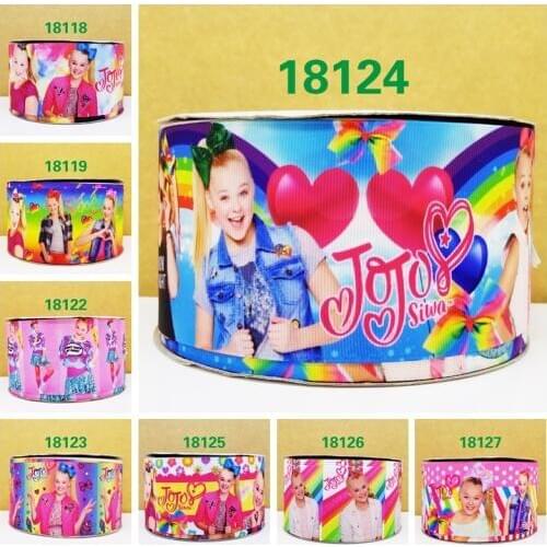 Free shipping 2017 new arrival 50yards cartoon Gradient Color printed grosgrain ribbons 18124