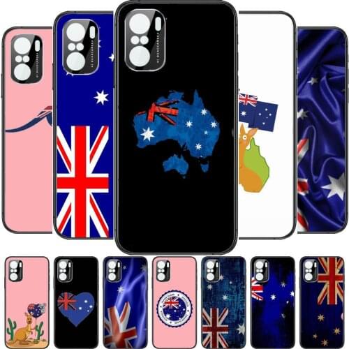 Australian flag Phone Case For xiaomi redmi POCO F1 F2 F3 X3 Pro M3 9C 10T Lite NFC Black Cover Silicone Back Prett mi 10 ultra