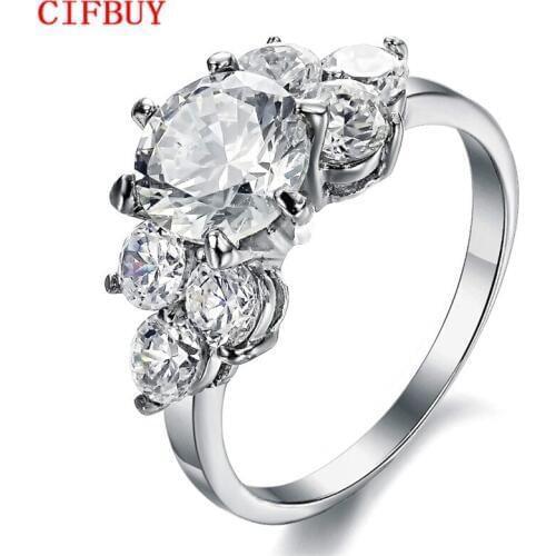 CIFBUY Jewelry AAA+ Cubic Zirconia Woman Ring Hot Selling Stainless Steel Womens Jewelry Ring Luxury Design Best Gift GJ4418