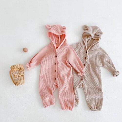 Knit Baby Clothes Hooded Autumn Winter Baby Rompers With Hat For Newborn Boys Girls Romper Long Sleeve Infant Jumpsuit Outfits