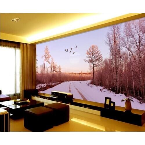Fantasy wallpaper 3d wall 3d wallpaper Snow birch forest background wall murals custom 3d wallpaper