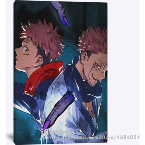 Jujutsu Kaisen Itadori and Sukuna Anime Decoration Prints Canvas Home Decor Dorm Living Room Bedroom Poster Painting Wall Art