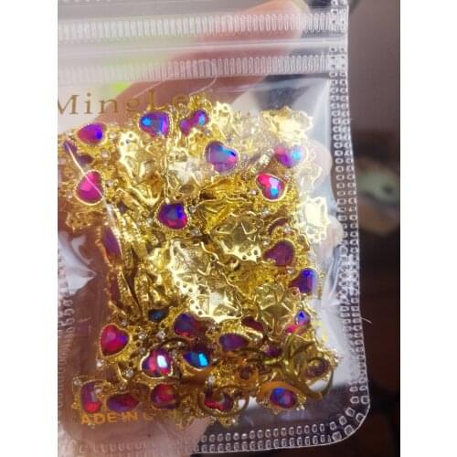 100Pcs/Lot Gold Alloy Rhinestone Diamond Design Manicure Nail Art Supply Nail Art Decoration Studs 14mm Nail Art Diamond