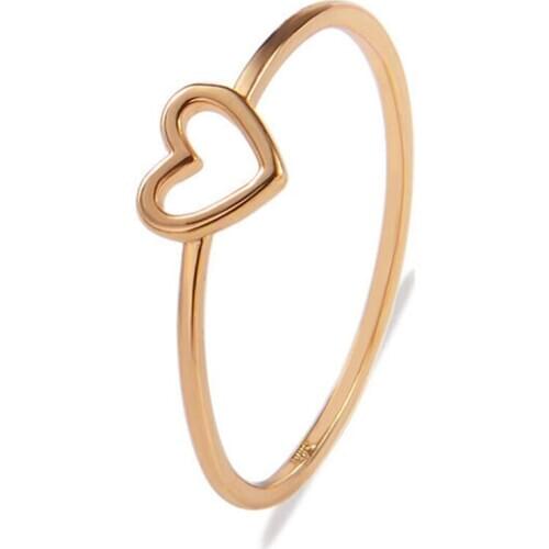 1pc Women Ring Hollow Heart Ring For Couple Friend Wedding Band Jewelry Simple Alloy Love Heart Finger Ring Girl Fashion Jewelry