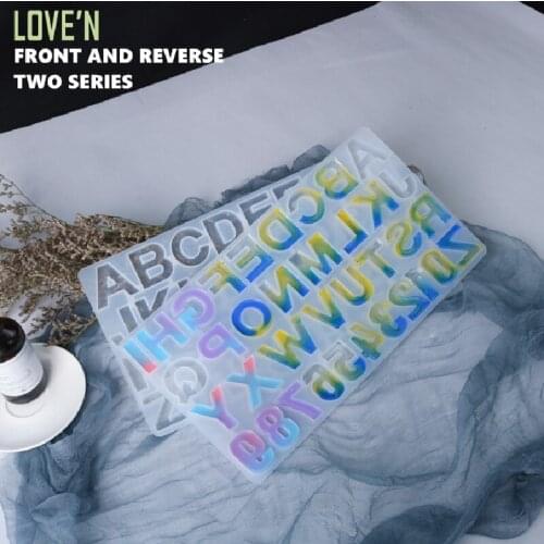 LOVE'N LV003L Front and Reverse 2 series DIY number alphabet epoxy silicone mold letters for resin art jewelry Pendant keychain