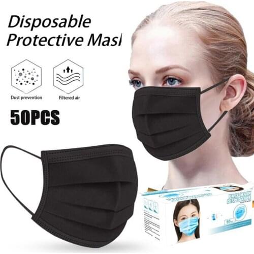 50/100pcs Mascarillas Air Purifying Face Mask 3 Layer Mouth Masks Maske For Face Women Masque Halloween Mask Cosplay