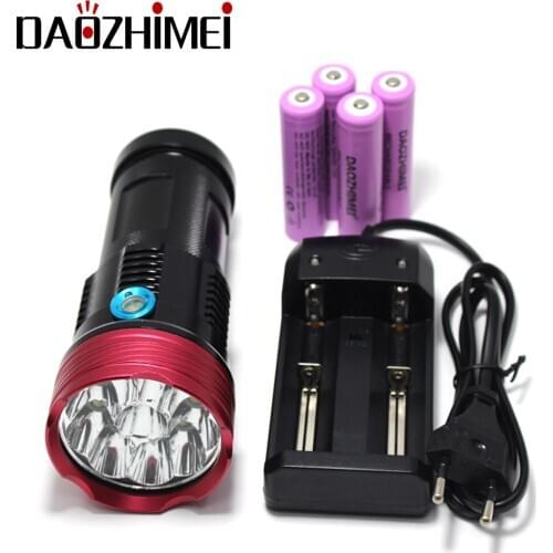 8000lm Powerful Xm-L - 11* T6 led flashlight Tactical waterproof Torch lighting light lamp Lantern +18650 Battery + Charger