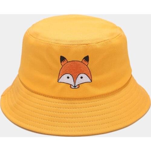 Cartoon Fox Bucket Hat Fisherman Hat Outdoor Travel Hat Sun Cap Hats for Men and Women 134