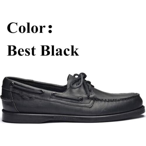 Mens Designer Shoes Men Genuine Leather Docksides Classic All Black Boat Shoes For Homme Femme X147