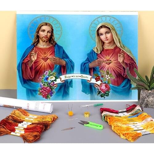 Region Icons Printed Fabric 11CT Cross Stitch DIY Embroidery Full Kit DMC Threads Handmade Craft Needlework Sewing Different