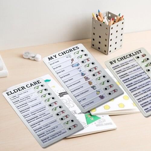 Portable Rv CheckList Plastic Office Memo Board Reusable Notes Message Notepad Home Traveling Camping Supplies