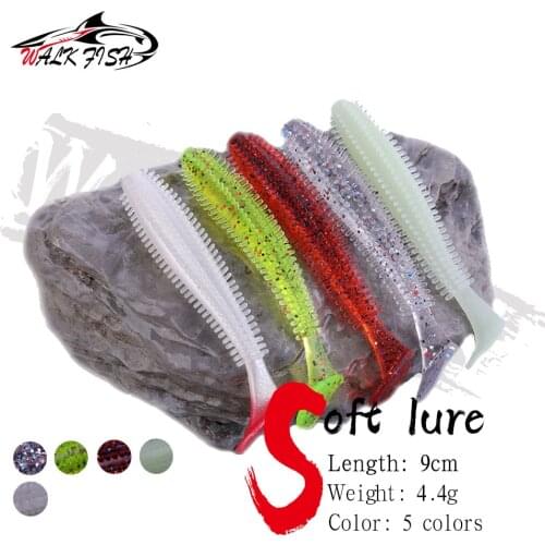 WALK FISH Hedgehog Spikey Shad 90mm 4.4g Fishing Soft Lure Sea Cucumber Paddle Grub Worm Silicone Wobbler Cylindrical Baits