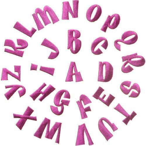 Rose Red English Letters alphabet embroidered patches applique iron on letters for clothing bags DIY accessories name patch