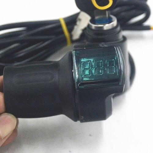 Electric bike Half Wrist Throttle Grip Handle LCD Display Indicator with Key Lock Throttle 24V 36V 48V 60V 72V