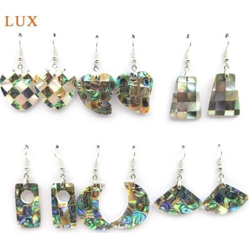 Natural AbaloneShell Earrings Heart MultiShape Pendant Silver Accessories For Women Lady Jewelry Designer Charm Earrings Finding