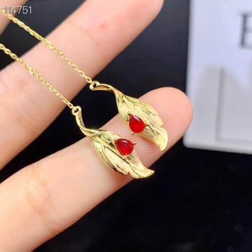 The latest designnatural ruby earings ladies Party Jewelry 925 pure silver high-end jewelry Monopoly