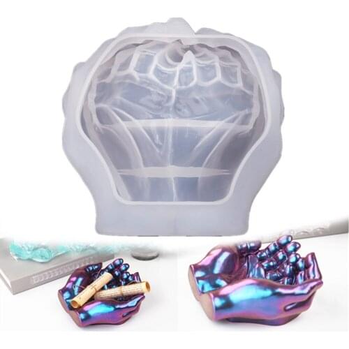 Silicone Mold Hand Shape Silicone Ashtray Resin Mold Holder Tray Mould Casting Epoxy Craft DIY Home Kitchen Baking Mold Suppies