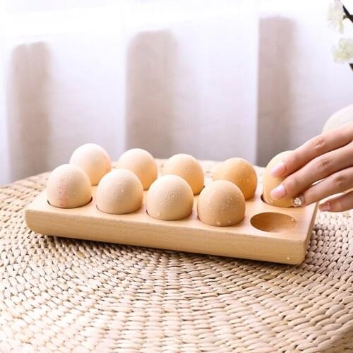 Modern Wooden Egg Supporting Agricultural Product Packaging Grid Creative Refrigerator Storage Dish Anti-collision Egg Grid