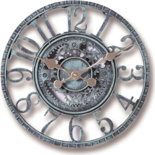 Vintage/Retro Wall Clock Garden Waterproof Decorative Wall Clocks Battery Operated Clock for Kitchen Bathroom Bedroom Office
